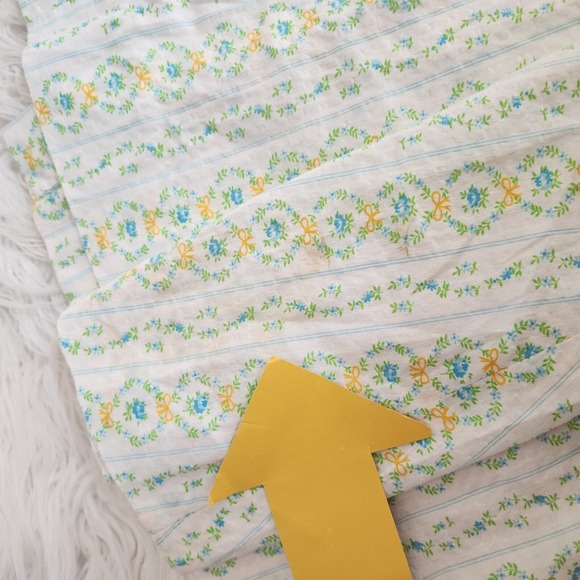 70s Vtg Handmade Maxi Prairie Dress Roses Floral Seersucker cottagecore - Picture 15 of 16